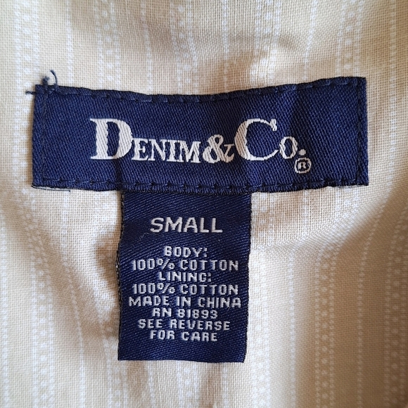 Denim & Co Denim Barn Utility Coat  Cream Ivory Preppy Outdoors Farmcore S - Picture 3 of 6